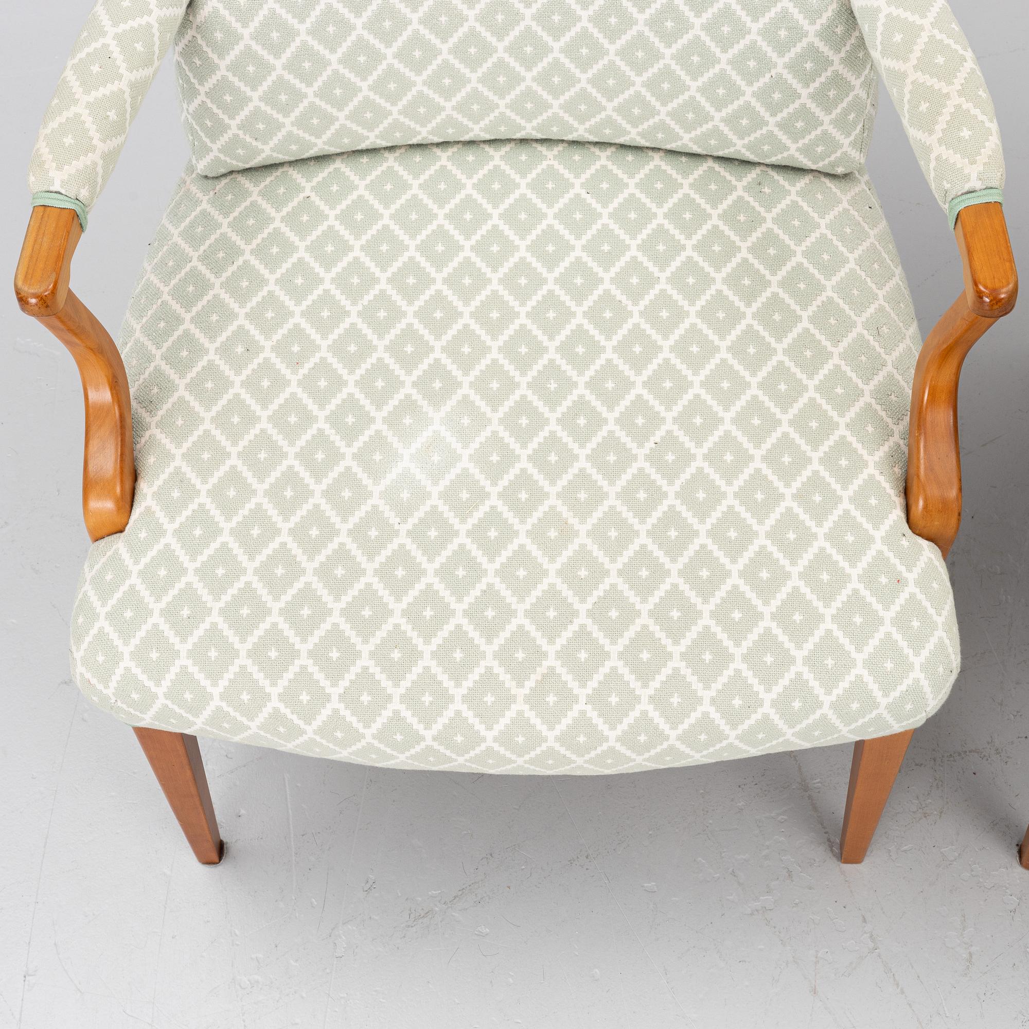 Josef Frank, a pair of model 969 armchairs, Svenskt Tenn.