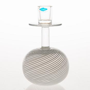 HEIKKI ORVOLA, Ljusstake, glas, signerad Heikki Orvola Nuutajärvi/Notsjö.