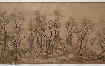 Yun Shouping (Nantian), attributed to, A Chinese scroll painting, attributed to Yun Shouping,  惲壽平; 1633 – 1690).