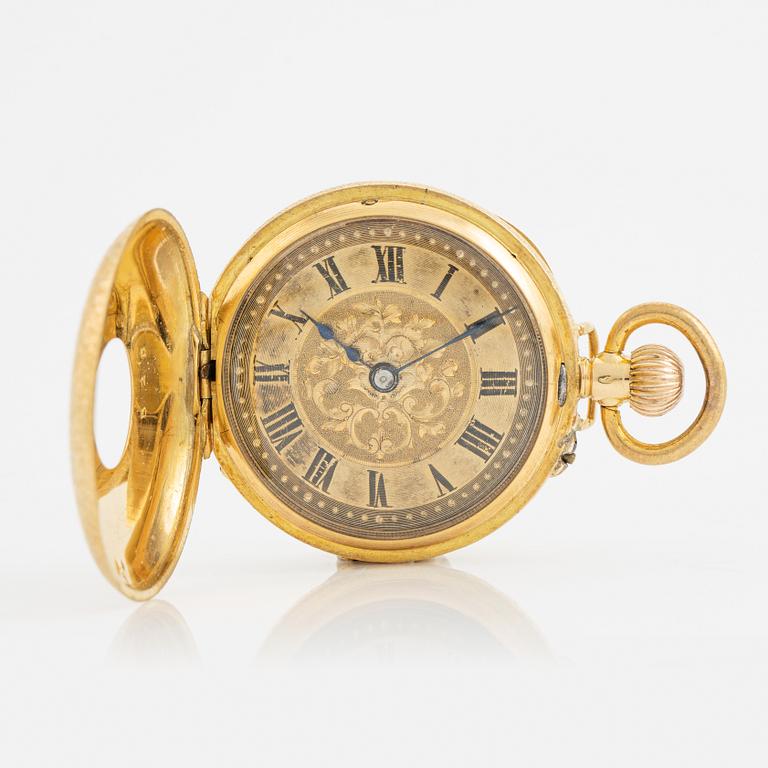 Pocket watch, 18K gold, 32 mm.