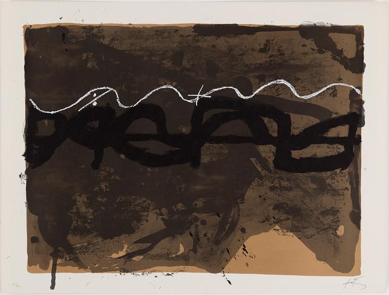 ANTONI TÀPIES, 12 lithographs, 2 silkscreens, 1 etching, signed and numbered.