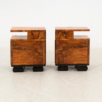 Bedside tables, a pair, Art Deco, first half of the 20th century.