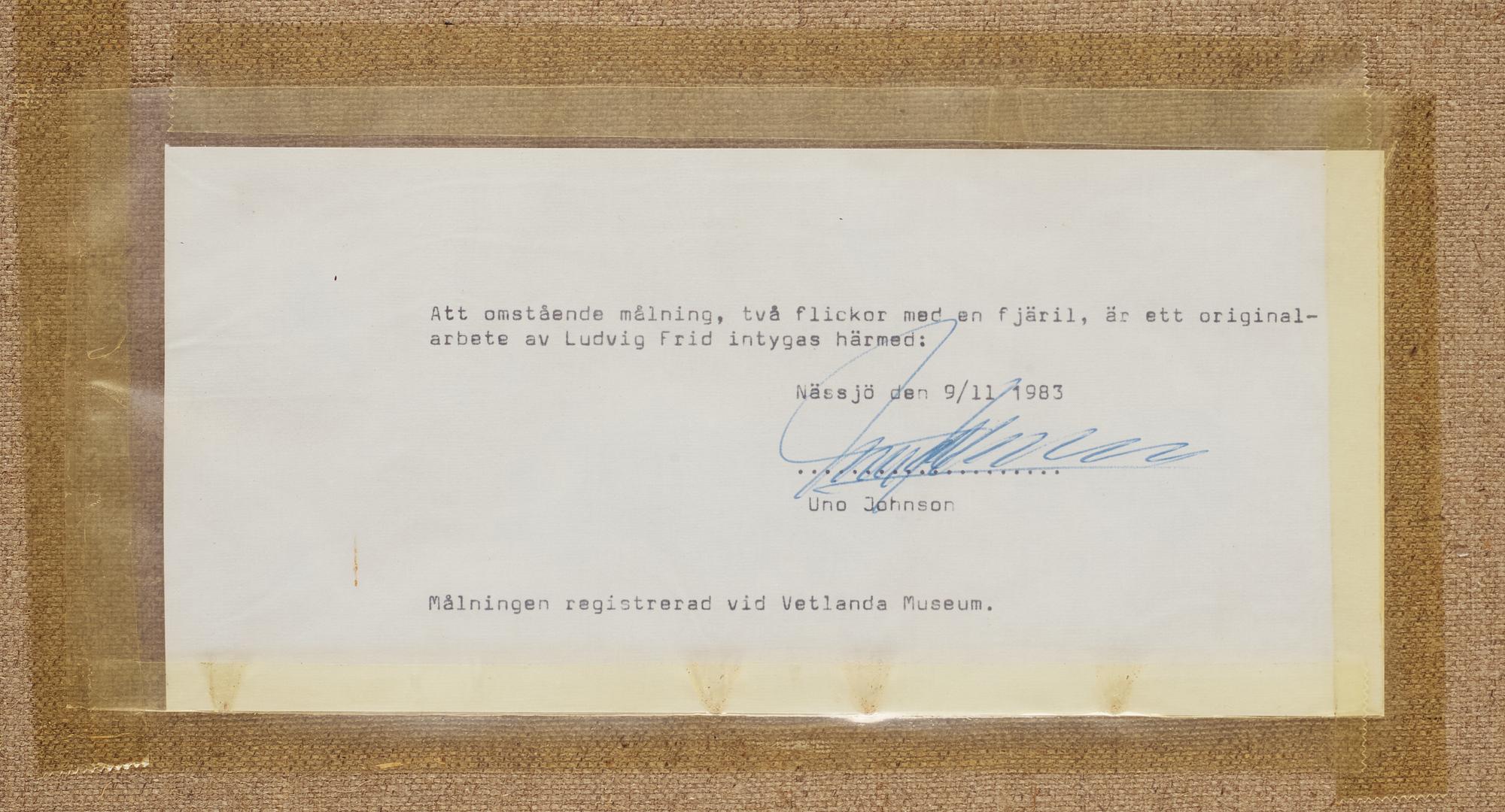 Ludvig Frid, tillskriven, Fjärilen.