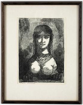 Émile Bernard · ÉMILE BERNARD, etsning på smörpapper, signerad i trycket.