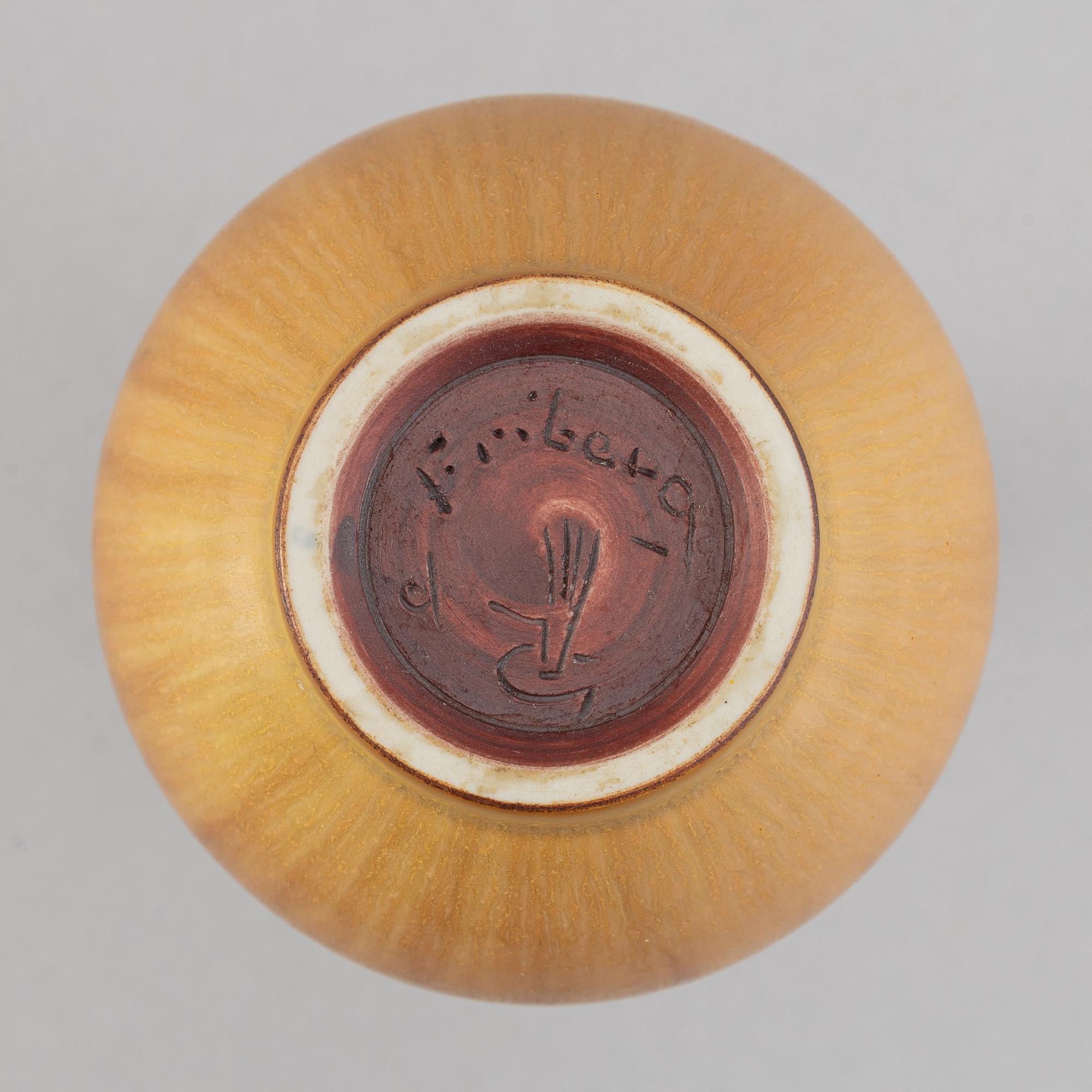 Berndt Friberg, a stoneware vase, Gustavsberg studio, Sweden 1962.