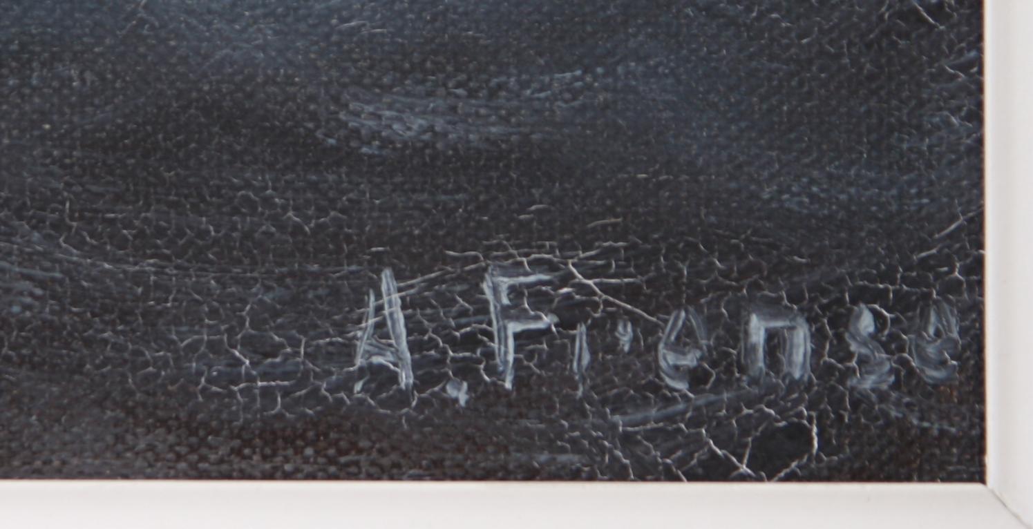 OKÄND KONSTNÄR, olja på duk, sign "A.Frense".