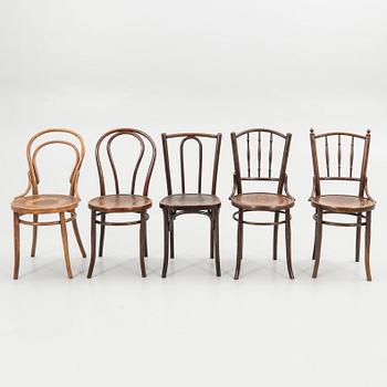 Chairs, 7 pieces, including Thonet, early 20th century.