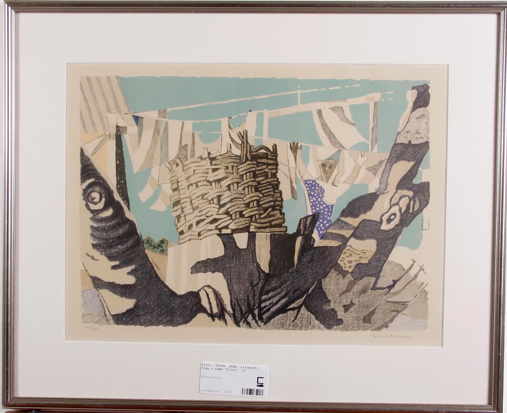 OLSON, AXEL. Litografi. Sign o numr 75/260.