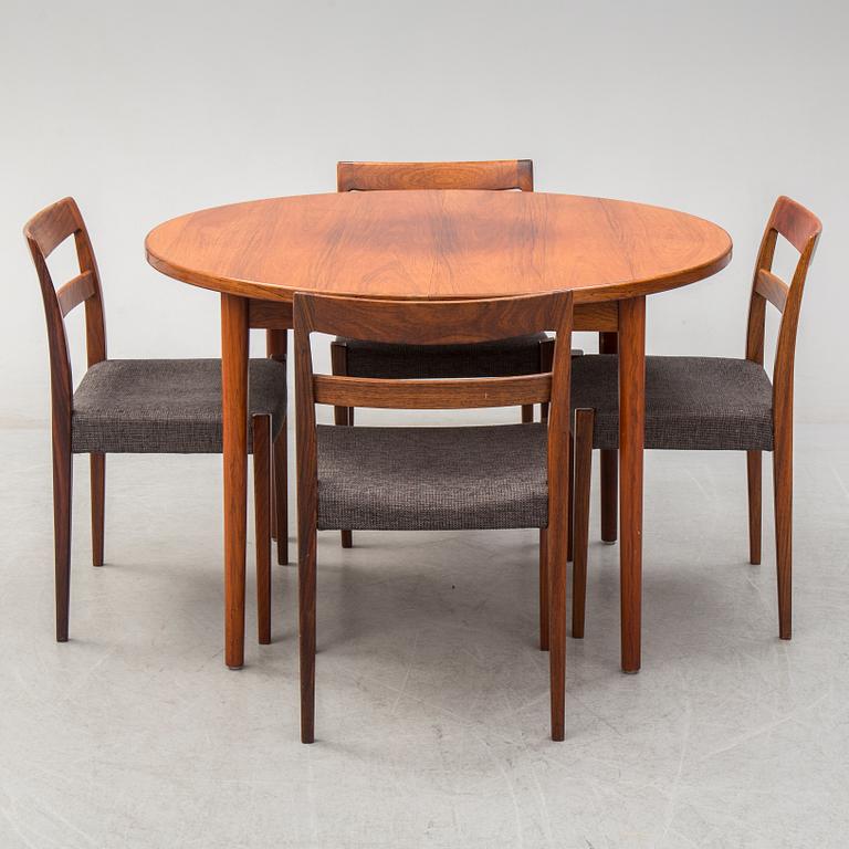 NILS JONSSON, A table and 4 chairs, "Garmi", Troeds, Bjärnum. 1960s.