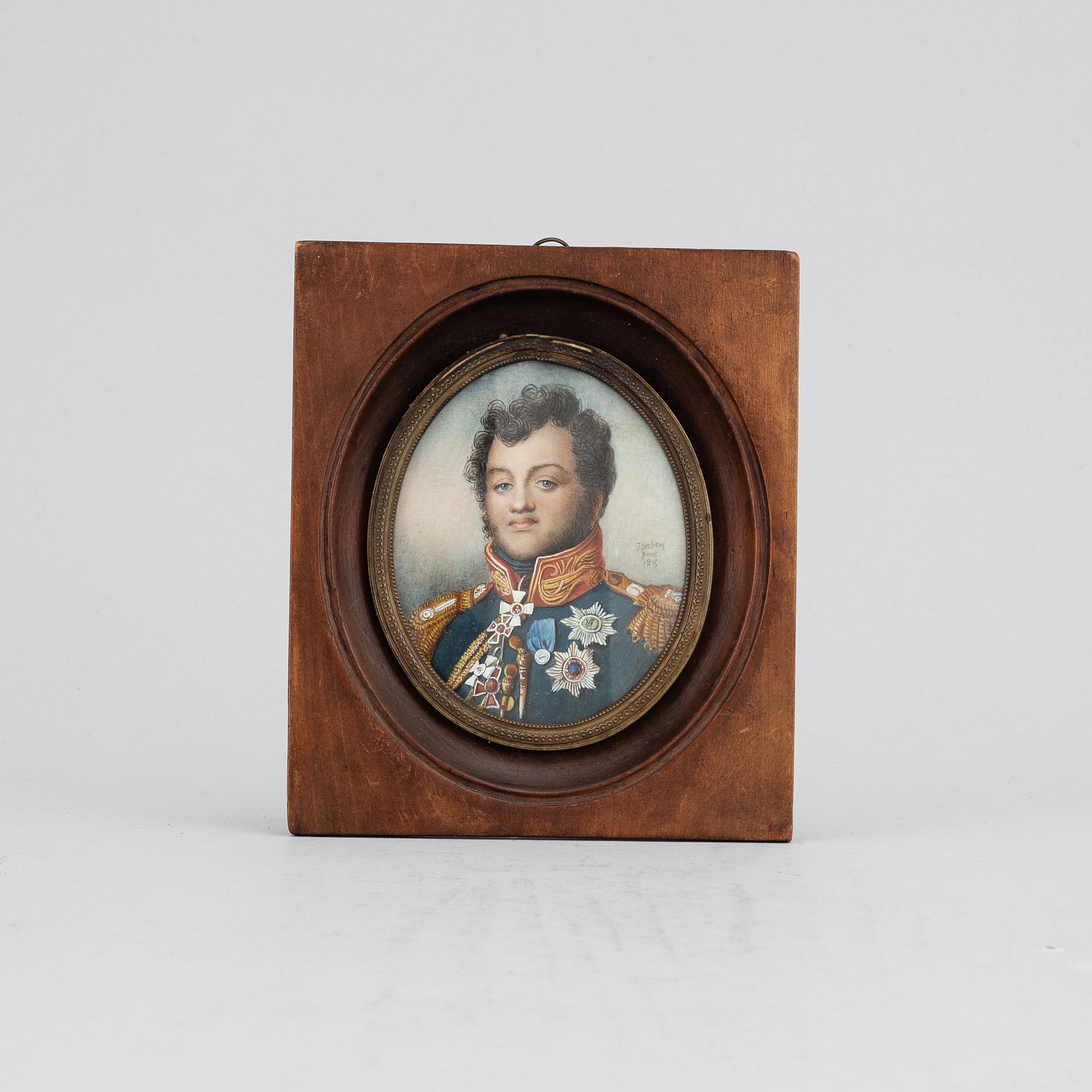 JEAN-BAPTISTE ISABEY, in the manner of. Gouache 9.5 x 7.5 cm.