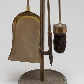 A brass firestand, 20th century.