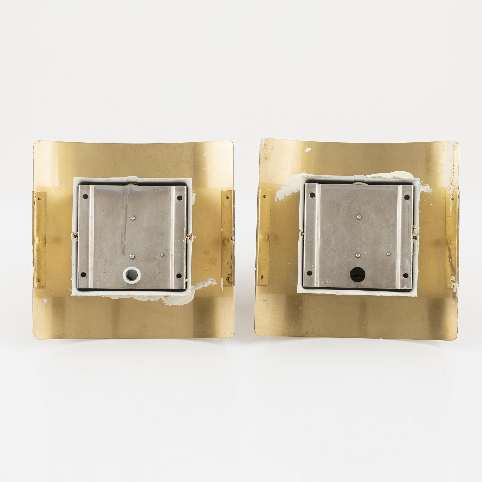 Vägglampor, ett par, Falkenbergs belysning, 1970-tal.