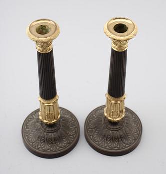 LJUSSTAKAR, 1 par, brons, 1800-talets andra hälft.