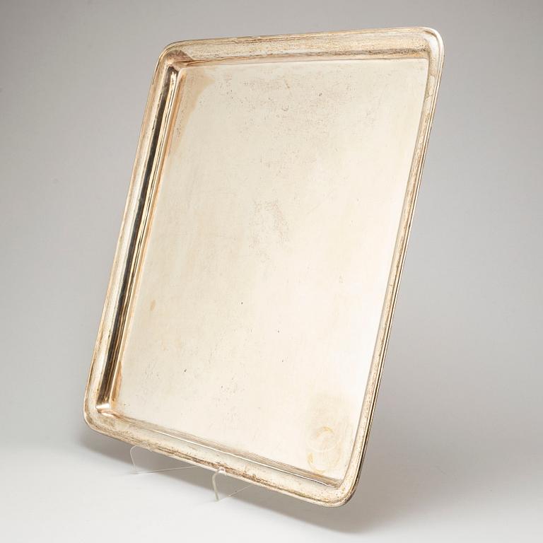 A silver tray, by W A BOLIN, Stockholm 1923.