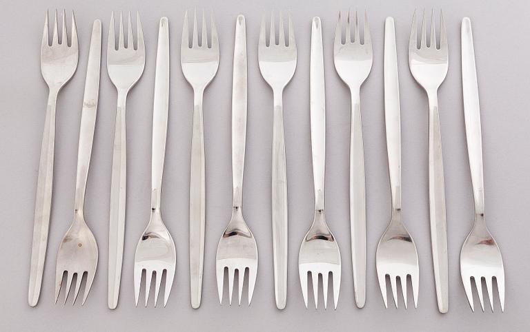ILMARI TAPIOVAARA 1960s 122-piece Set of Polar Flatware for Hackman, Finland.