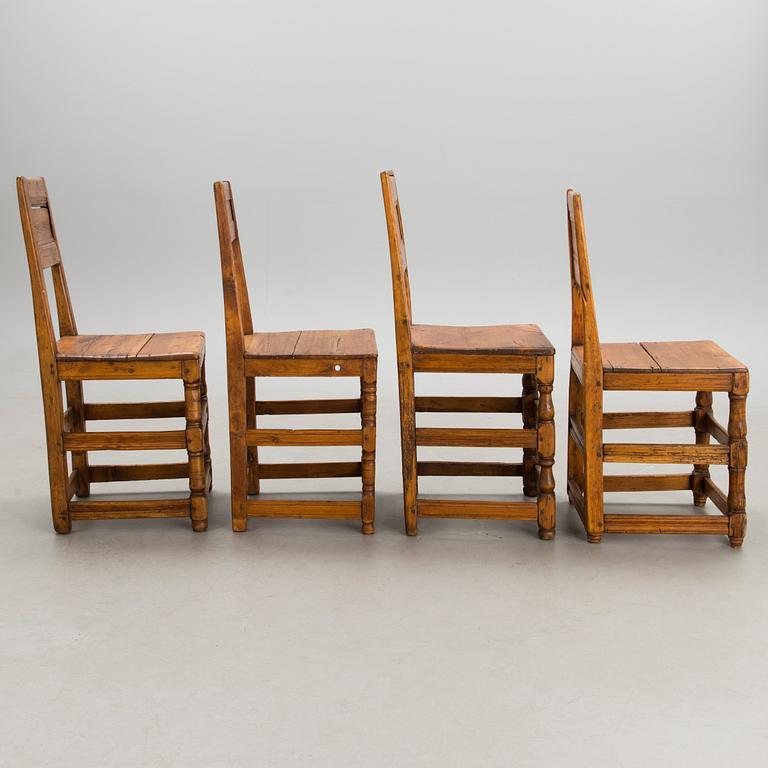 Four 19th century chairs.