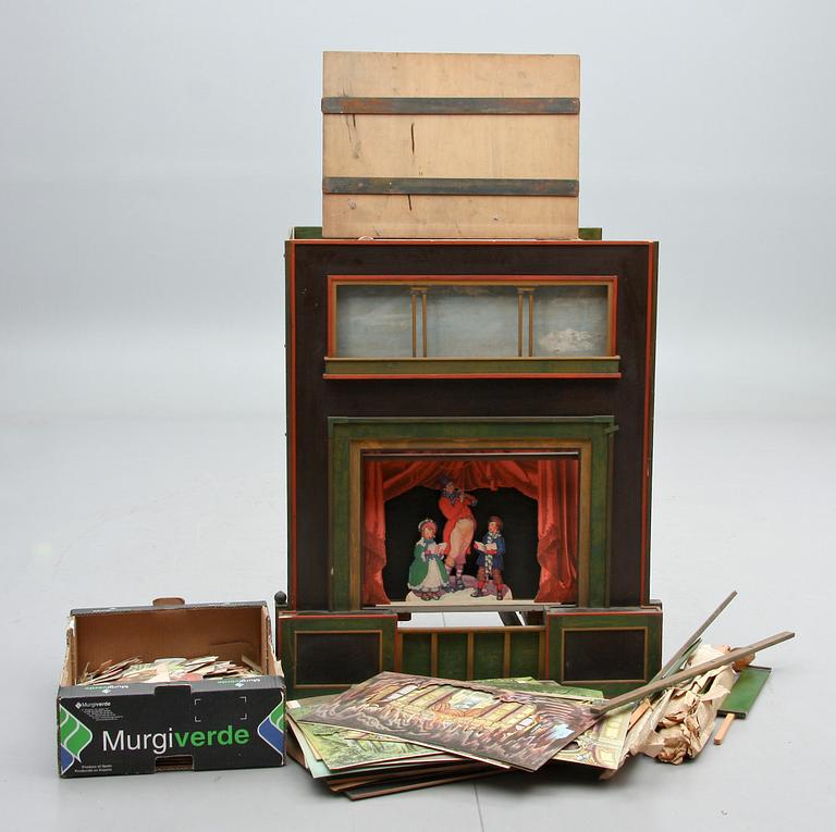 DOCKTEATER med FIGURER samt SCENOGRAFIER, troligen Danmark, 1900-tal.