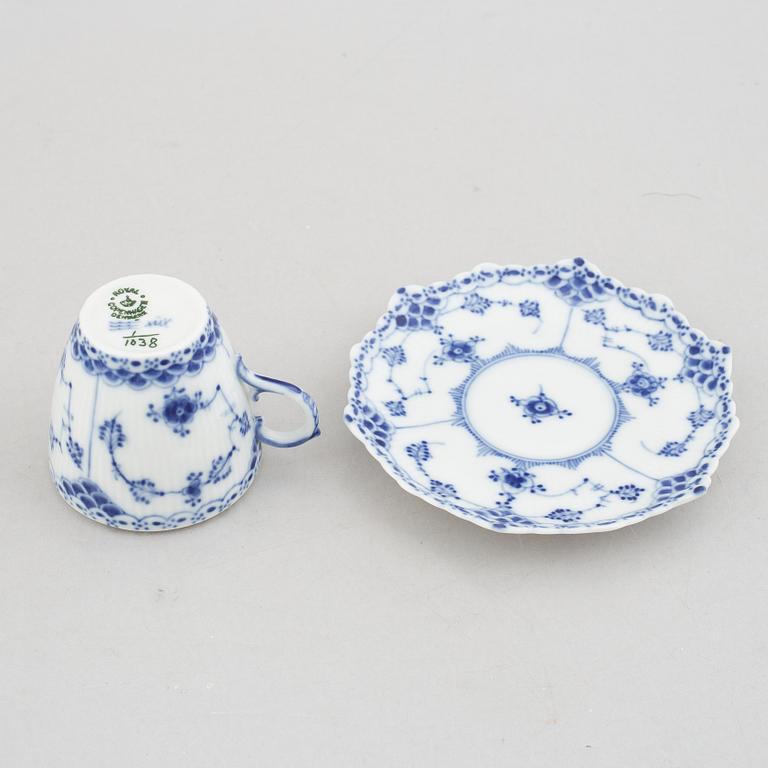 A set of thirteen 'Musselmalet' porcelain service parts, Royal Copenhagen, Denmark.