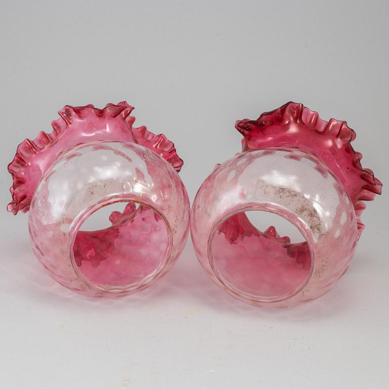 Two glass shades, late 19th century.