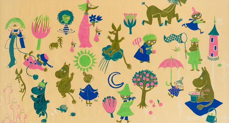Tove Jansson, Sketch for a textile pattern.