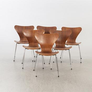 ARNE JACOBSEN, stolar 6 st "Sjuan för Fritz Hansen Danmark.