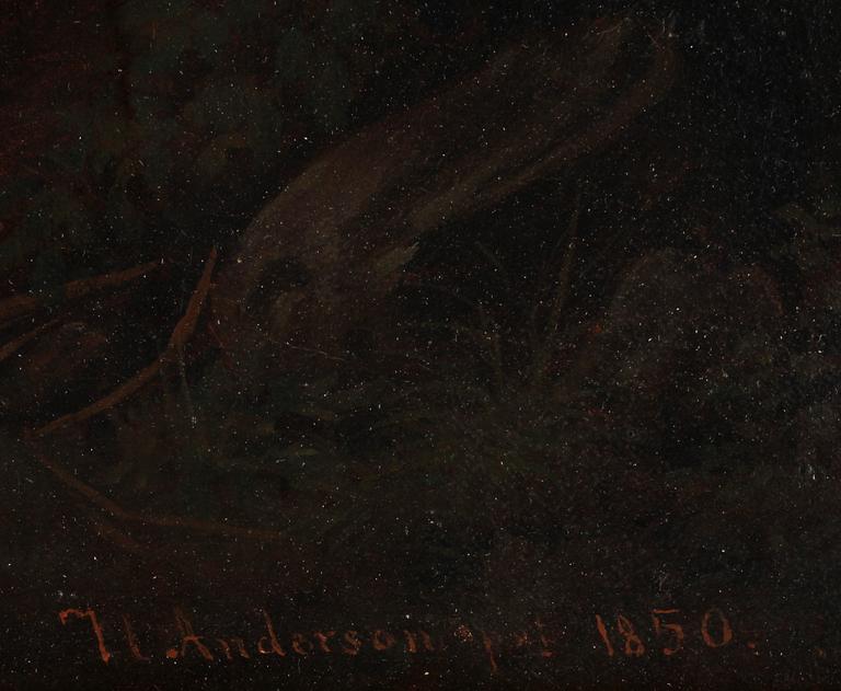 NILS ANDERSSON, olja på uppfodrad duk, sign o dat 1850.