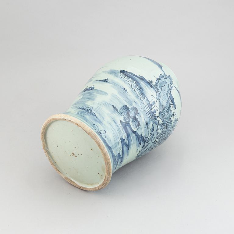 A Chinese blue and white vase, 20th century.