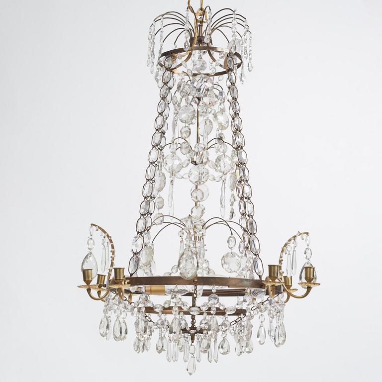 Ljuskrona, gustaviansk stil, sk "Hagamodell", 1900-tal.