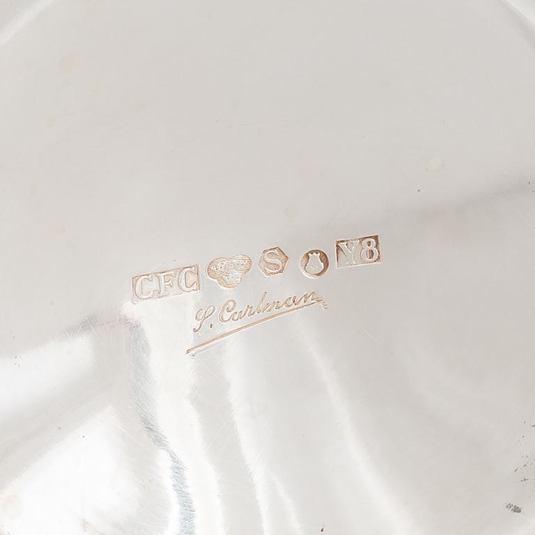 Sven Carlman, ljusstakar, ett par, silver, CF Carlman, Stockholm 1949.