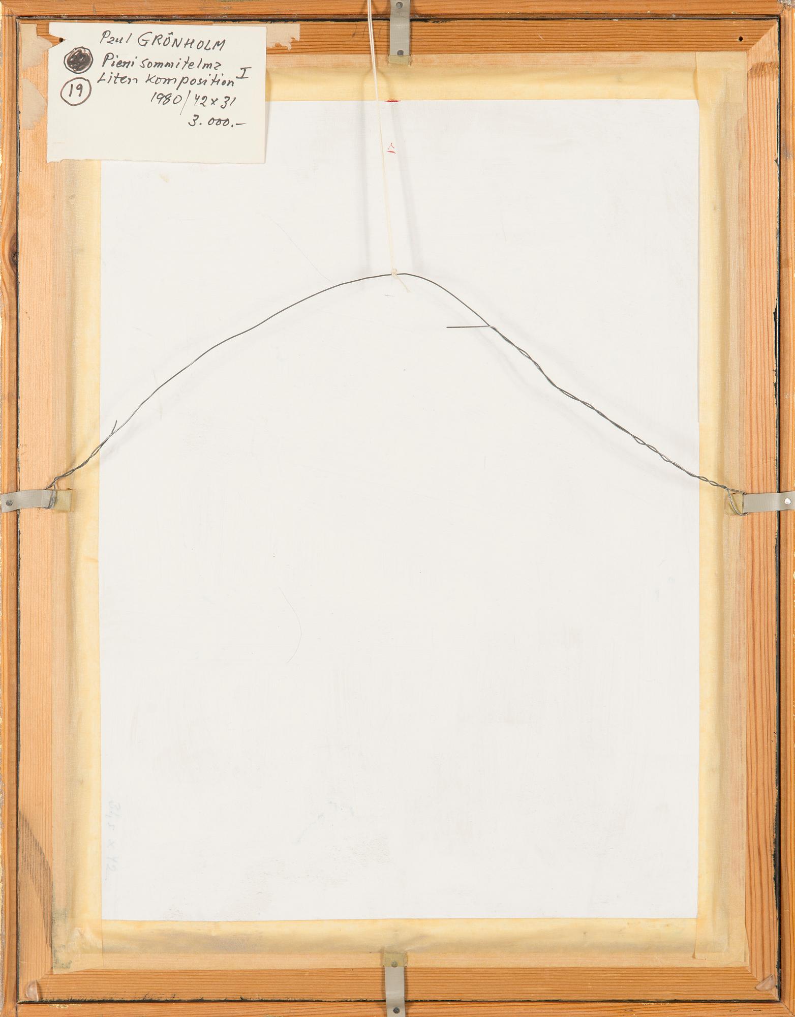 Paul Grönholm, Small composition I .