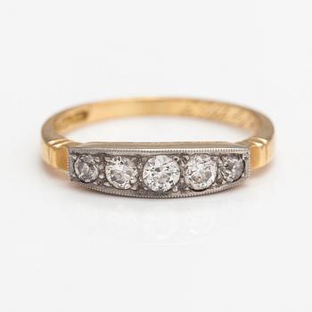 Georg Buchert, An 18K gold ring with old-cut diamonds ca. 0.34 ct in total. Helsinki 1951.
