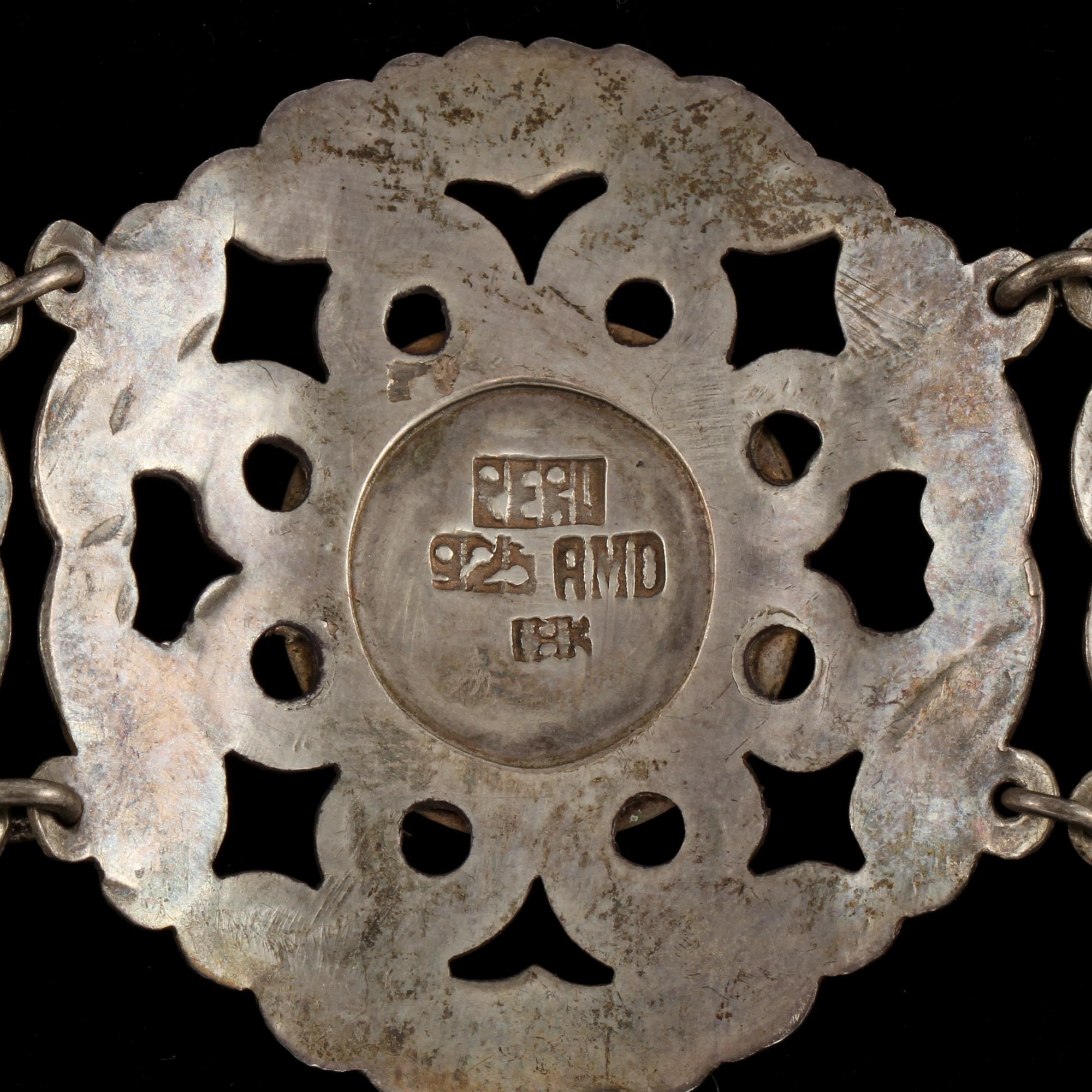 ARMLÄNK, 18k guld och sterlingsilver, Peru. Vikt 48 g.