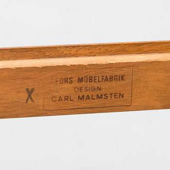 Carl Malmsten, 2 karmituolia sekä 6 tuolia, "Amabssadör", Åfors Möbelfabrik, 1900-luvun loppu.