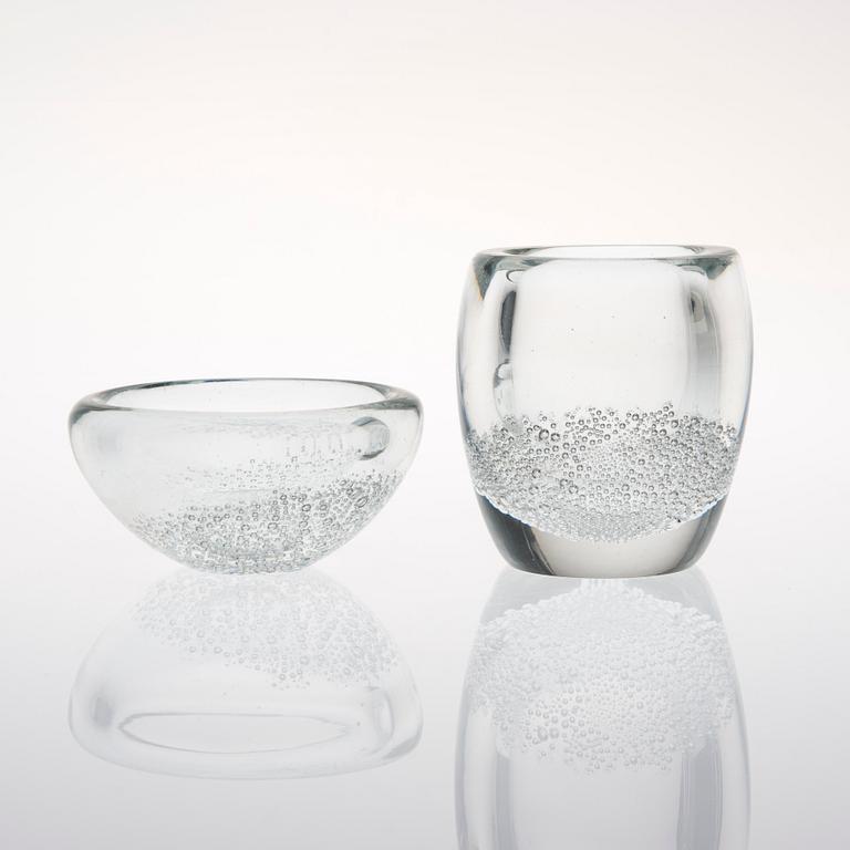 SKÅLAR, 2 st, glas, signerade K. Franck, Iittala.