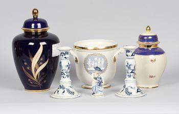 PARTI PORSLIN, 6 delar, bl a Meissen, 1900-tal.