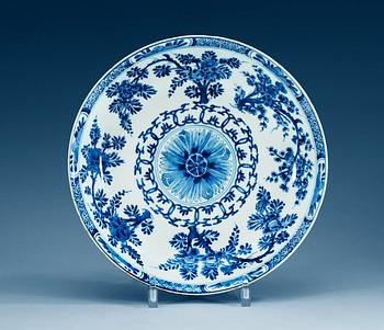 1689. A blue and white charger, Qing dynasty, Kangxi (1662-1722).