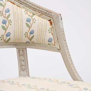 A pair of Late Gustavian style armchairs early 19th century.