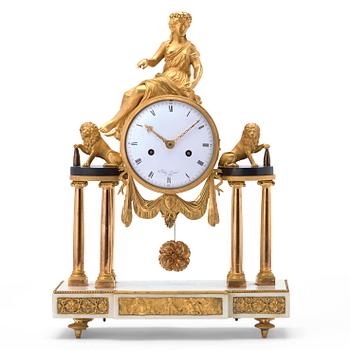 1285. A Louis XVI late 18th century mantel clock.