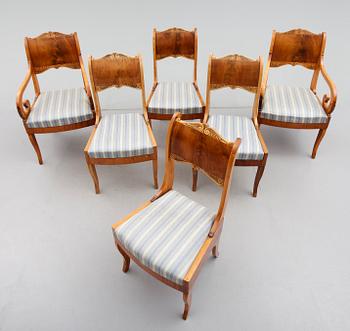 STOLAR, 4 st, SAMT KARMSTOLAR, 2 st, möjligen Baltikum, 1800-talets mitt.