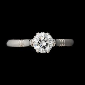 A RING, brilliant cut diamond, 18K white gold.