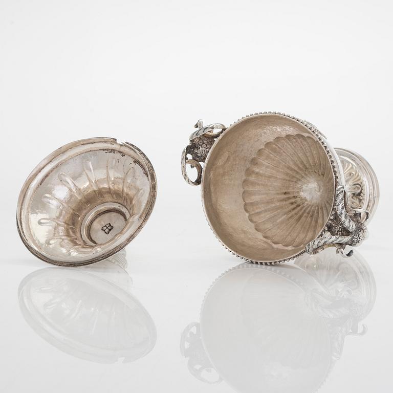 Mikael Nyberg, sockerskål med lock, silver, Stockholm 1788. Gustaviansk.