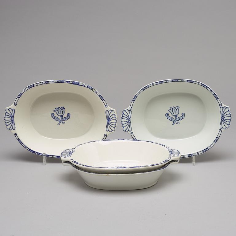 WILHELM KÅGE, servisdelar, 30 delar, flintgods, "Holland", Gustavsberg.