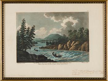 Ur "Voyage Pittoresque de Scandinavia", efter Louis Belanger, Landskap från Muonio.