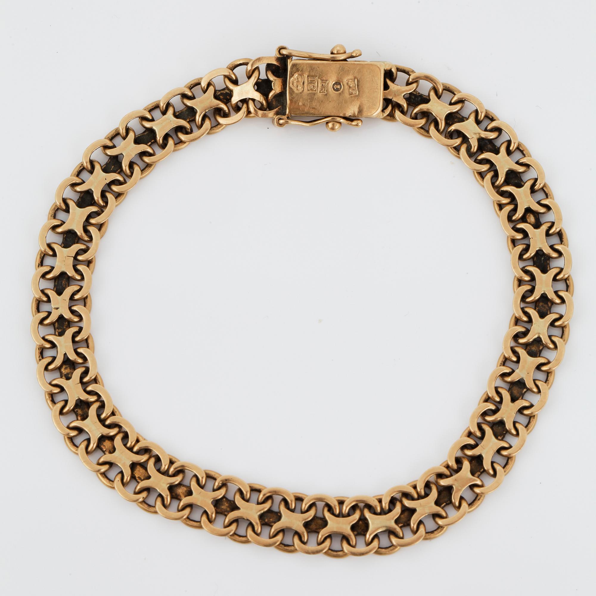 ARMBAND, guld 18k, SG, Stockholm 1959. Vikt ca 16 gram.