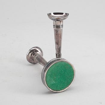 LJUSSTAKAR, ett par, silver, Löfman, MGAB, Uppsala 1976.