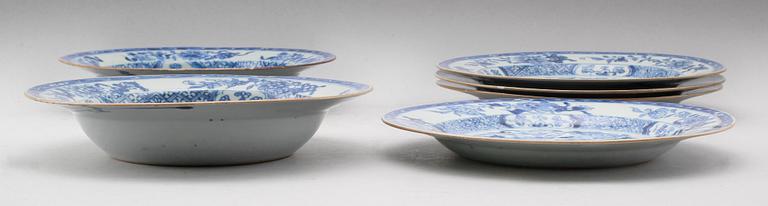 TALLRIKAR, 6 st, porslin, Kina, Qianlong 1736-1795.
