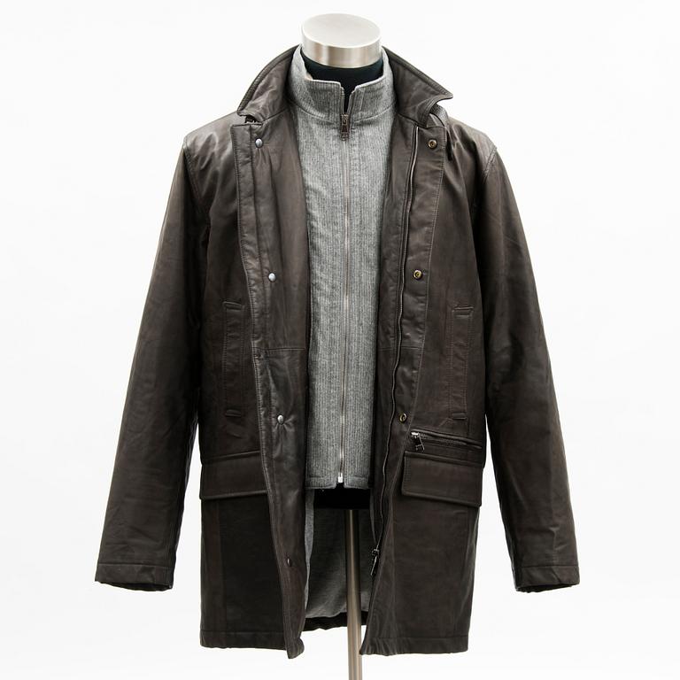 A Leather Jacket by Mabrun, Italy, size 54(IT).