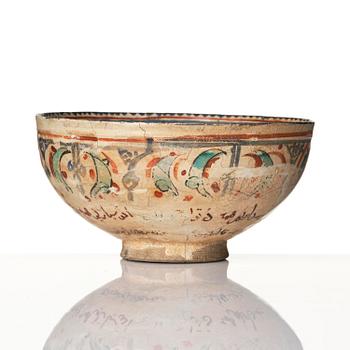 A 'Minai' pottery bowl, central Persia, around 1200 AD.