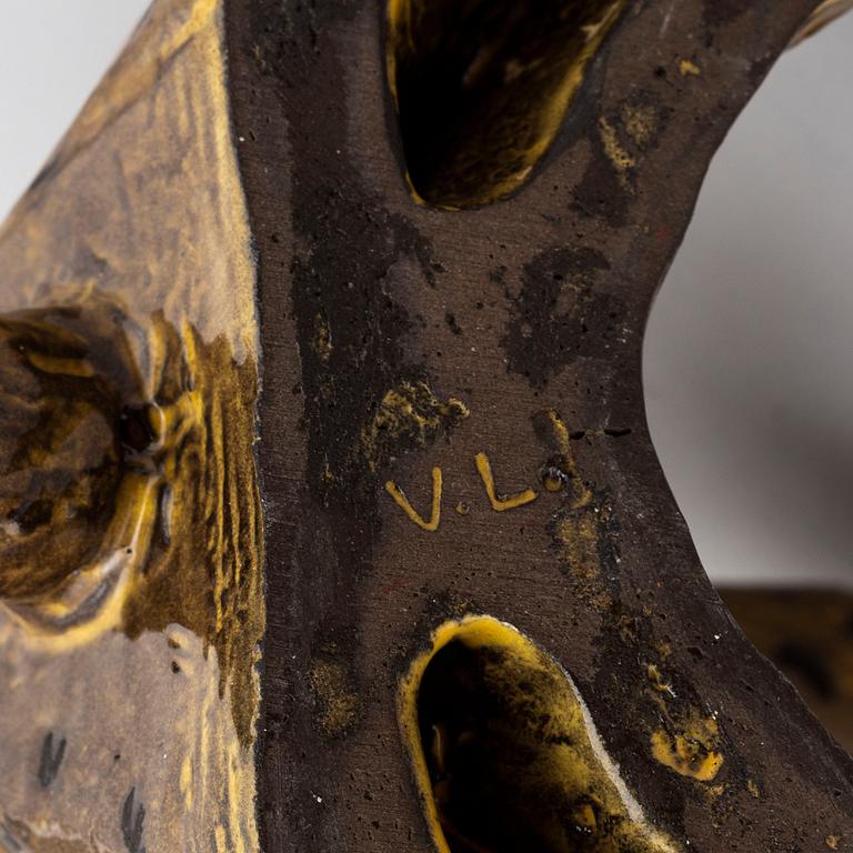 Vicke Lindstrand, skulptur, gepard, modell 3003, Upsala-Ekeby ca 1949.