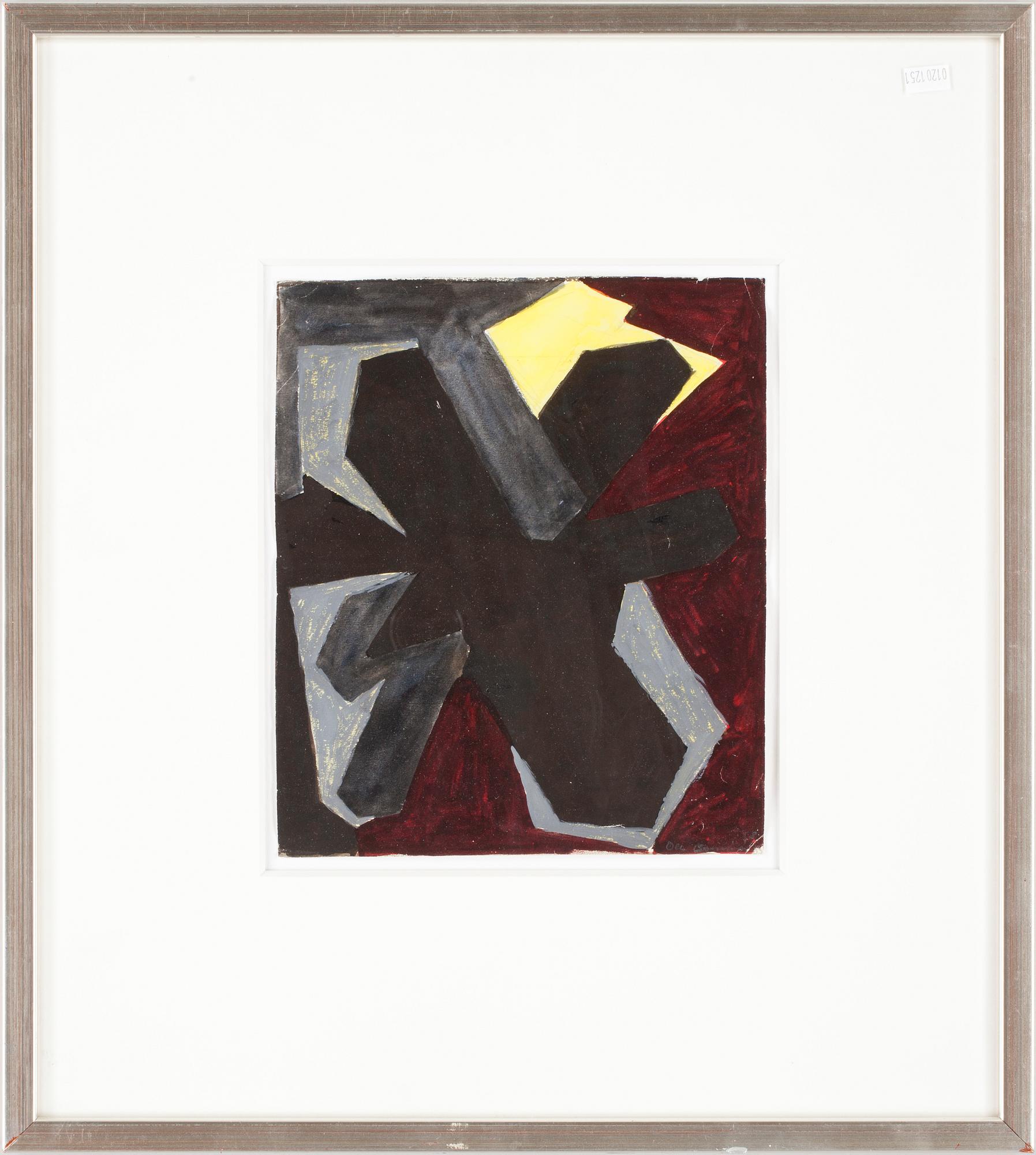 OLLE BONNIÉR, gouache, sign och dat -58.